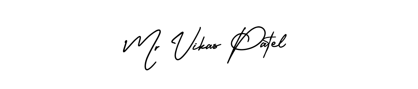 You should practise on your own different ways (AmerikaSignatureDemo-Regular) to write your name (Mr Vikas Patel) in signature. don't let someone else do it for you. Mr Vikas Patel signature style 3 images and pictures png
