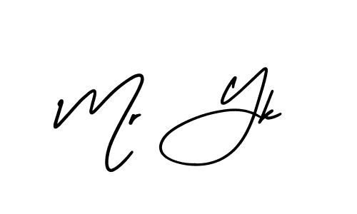 Create a beautiful signature design for name Mr Yk. With this signature (AmerikaSignatureDemo-Regular) fonts, you can make a handwritten signature for free. Mr Yk signature style 3 images and pictures png