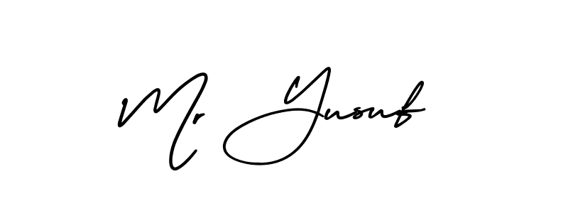 You should practise on your own different ways (AmerikaSignatureDemo-Regular) to write your name (Mr Yusuf) in signature. don't let someone else do it for you. Mr Yusuf signature style 3 images and pictures png