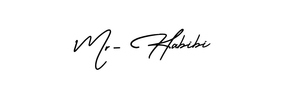 How to make Mr- Habibi name signature. Use AmerikaSignatureDemo-Regular style for creating short signs online. This is the latest handwritten sign. Mr- Habibi signature style 3 images and pictures png