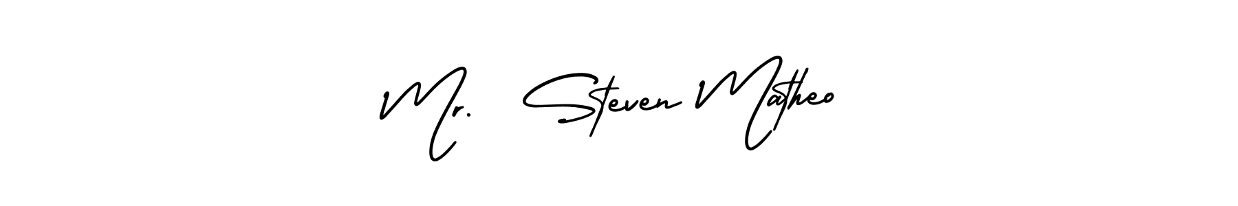 It looks lik you need a new signature style for name Mr.  Steven Matheo. Design unique handwritten (AmerikaSignatureDemo-Regular) signature with our free signature maker in just a few clicks. Mr.  Steven Matheo signature style 3 images and pictures png
