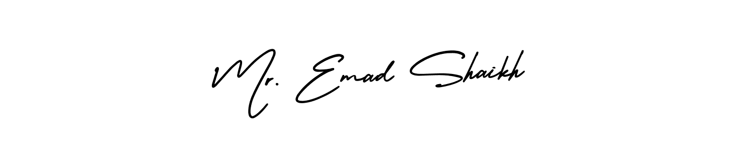 Also we have Mr. Emad Shaikh name is the best signature style. Create professional handwritten signature collection using AmerikaSignatureDemo-Regular autograph style. Mr. Emad Shaikh signature style 3 images and pictures png