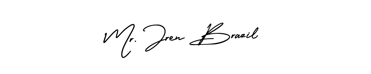 Also You can easily find your signature by using the search form. We will create Mr. Jren Brazil name handwritten signature images for you free of cost using AmerikaSignatureDemo-Regular sign style. Mr. Jren Brazil signature style 3 images and pictures png