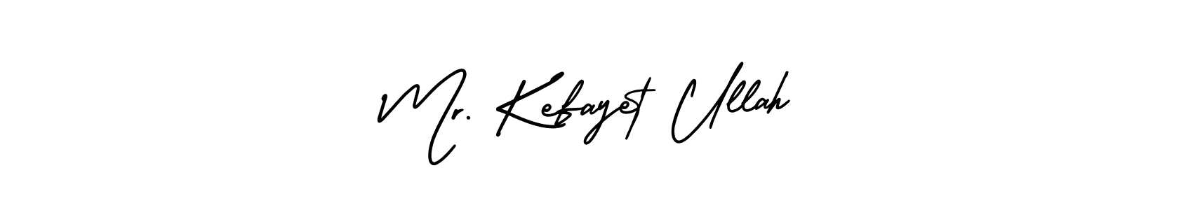 The best way (AmerikaSignatureDemo-Regular) to make a short signature is to pick only two or three words in your name. The name Mr. Kefayet Ullah include a total of six letters. For converting this name. Mr. Kefayet Ullah signature style 3 images and pictures png