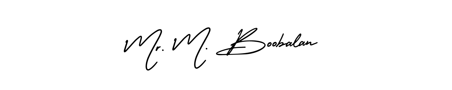 Make a beautiful signature design for name Mr. M. Boobalan. With this signature (AmerikaSignatureDemo-Regular) style, you can create a handwritten signature for free. Mr. M. Boobalan signature style 3 images and pictures png