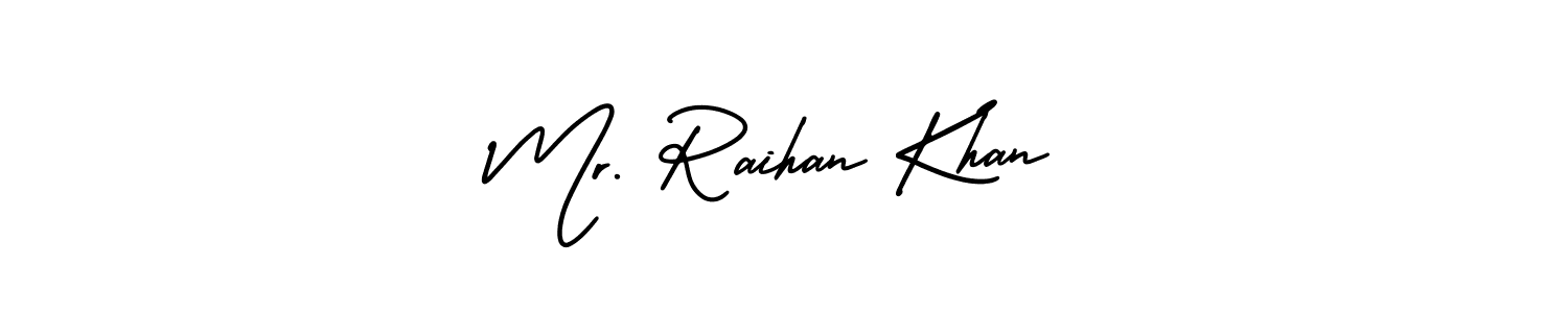 Similarly AmerikaSignatureDemo-Regular is the best handwritten signature design. Signature creator online .You can use it as an online autograph creator for name Mr. Raihan Khan. Mr. Raihan Khan signature style 3 images and pictures png