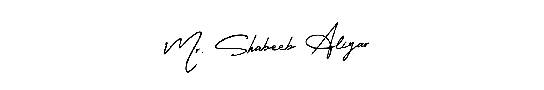 if you are searching for the best signature style for your name Mr. Shabeeb Aliyar. so please give up your signature search. here we have designed multiple signature styles  using AmerikaSignatureDemo-Regular. Mr. Shabeeb Aliyar signature style 3 images and pictures png