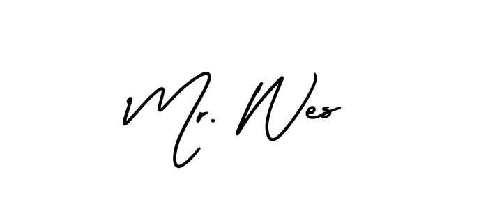 The best way (AmerikaSignatureDemo-Regular) to make a short signature is to pick only two or three words in your name. The name Mr. Wes include a total of six letters. For converting this name. Mr. Wes signature style 3 images and pictures png