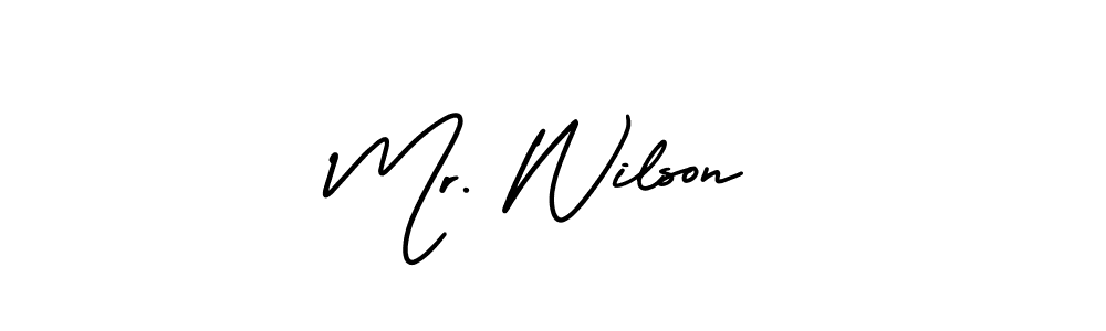 Mr. Wilson stylish signature style. Best Handwritten Sign (AmerikaSignatureDemo-Regular) for my name. Handwritten Signature Collection Ideas for my name Mr. Wilson. Mr. Wilson signature style 3 images and pictures png