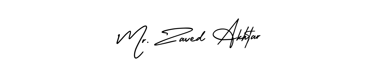 You should practise on your own different ways (AmerikaSignatureDemo-Regular) to write your name (Mr. Zaved Akhtar) in signature. don't let someone else do it for you. Mr. Zaved Akhtar signature style 3 images and pictures png