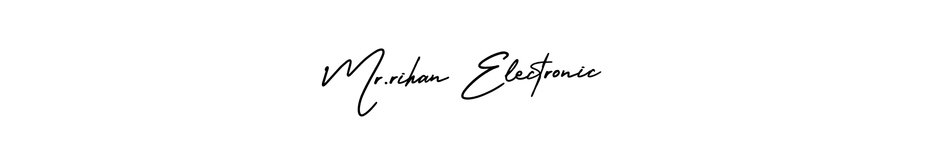 This is the best signature style for the Mr.rihan Electronic name. Also you like these signature font (AmerikaSignatureDemo-Regular). Mix name signature. Mr.rihan Electronic signature style 3 images and pictures png