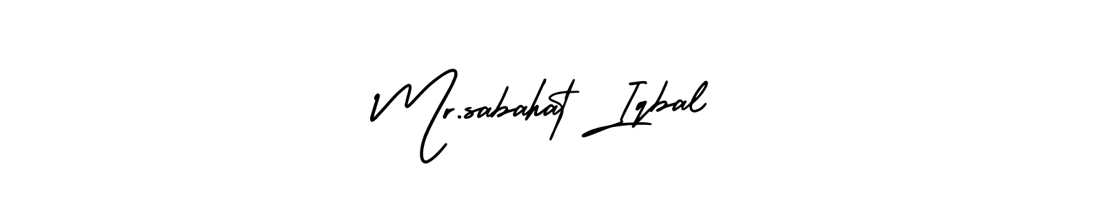 The best way (AmerikaSignatureDemo-Regular) to make a short signature is to pick only two or three words in your name. The name Mr.sabahat Iqbal include a total of six letters. For converting this name. Mr.sabahat Iqbal signature style 3 images and pictures png