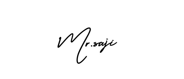 How to make Mr.saji name signature. Use AmerikaSignatureDemo-Regular style for creating short signs online. This is the latest handwritten sign. Mr.saji signature style 3 images and pictures png