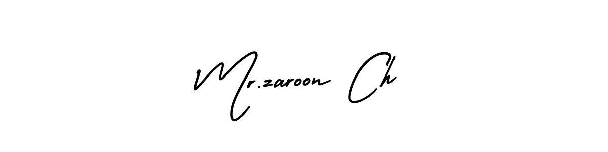 if you are searching for the best signature style for your name Mr.zaroon Ch. so please give up your signature search. here we have designed multiple signature styles  using AmerikaSignatureDemo-Regular. Mr.zaroon Ch signature style 3 images and pictures png