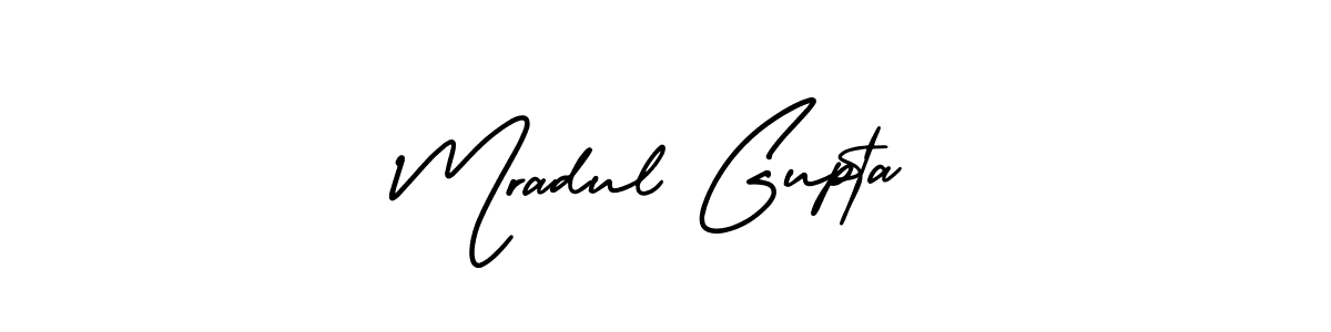 You should practise on your own different ways (AmerikaSignatureDemo-Regular) to write your name (Mradul Gupta) in signature. don't let someone else do it for you. Mradul Gupta signature style 3 images and pictures png