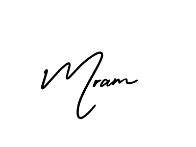 Mram stylish signature style. Best Handwritten Sign (AmerikaSignatureDemo-Regular) for my name. Handwritten Signature Collection Ideas for my name Mram. Mram signature style 3 images and pictures png