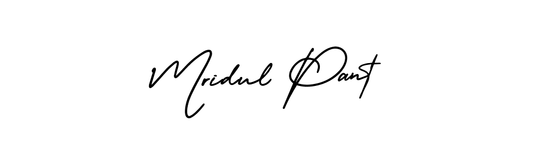 The best way (AmerikaSignatureDemo-Regular) to make a short signature is to pick only two or three words in your name. The name Mridul Pant include a total of six letters. For converting this name. Mridul Pant signature style 3 images and pictures png