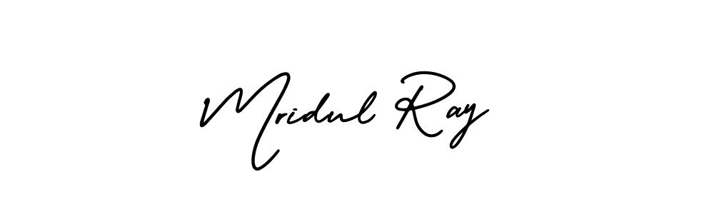 You should practise on your own different ways (AmerikaSignatureDemo-Regular) to write your name (Mridul Ray) in signature. don't let someone else do it for you. Mridul Ray signature style 3 images and pictures png