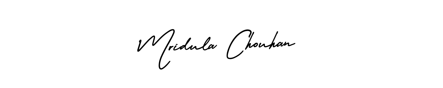 Mridula Chouhan stylish signature style. Best Handwritten Sign (AmerikaSignatureDemo-Regular) for my name. Handwritten Signature Collection Ideas for my name Mridula Chouhan. Mridula Chouhan signature style 3 images and pictures png