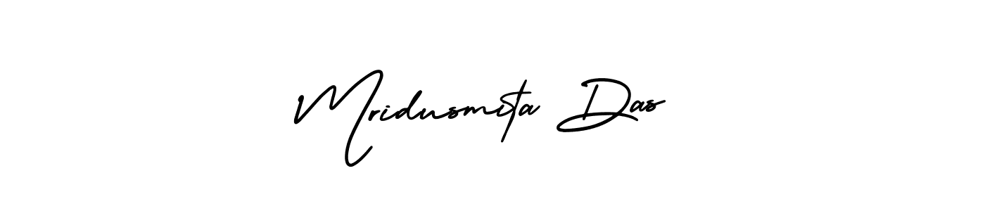 The best way (AmerikaSignatureDemo-Regular) to make a short signature is to pick only two or three words in your name. The name Mridusmita Das include a total of six letters. For converting this name. Mridusmita Das signature style 3 images and pictures png