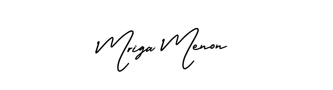 Use a signature maker to create a handwritten signature online. With this signature software, you can design (AmerikaSignatureDemo-Regular) your own signature for name Mriga Menon. Mriga Menon signature style 3 images and pictures png