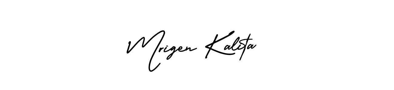 How to make Mrigen Kalita signature? AmerikaSignatureDemo-Regular is a professional autograph style. Create handwritten signature for Mrigen Kalita name. Mrigen Kalita signature style 3 images and pictures png