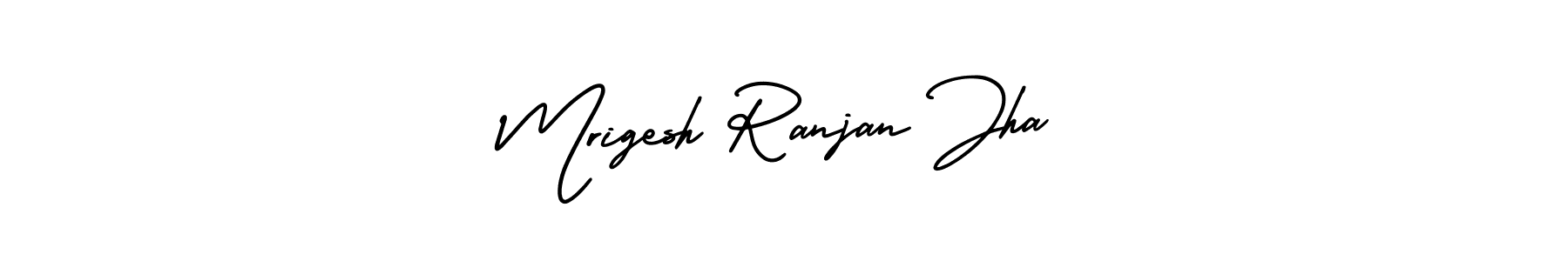 How to make Mrigesh Ranjan Jha name signature. Use AmerikaSignatureDemo-Regular style for creating short signs online. This is the latest handwritten sign. Mrigesh Ranjan Jha signature style 3 images and pictures png