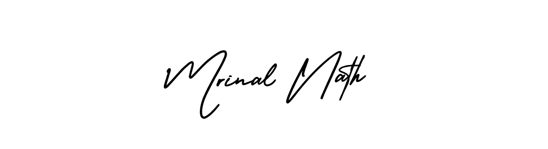 This is the best signature style for the Mrinal Nath name. Also you like these signature font (AmerikaSignatureDemo-Regular). Mix name signature. Mrinal Nath signature style 3 images and pictures png