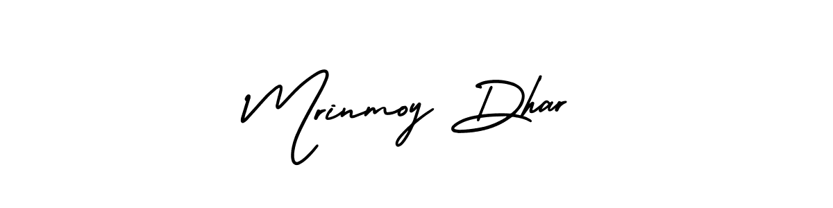 The best way (AmerikaSignatureDemo-Regular) to make a short signature is to pick only two or three words in your name. The name Mrinmoy Dhar include a total of six letters. For converting this name. Mrinmoy Dhar signature style 3 images and pictures png