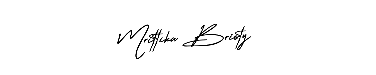 How to make Mrittika Bristy name signature. Use AmerikaSignatureDemo-Regular style for creating short signs online. This is the latest handwritten sign. Mrittika Bristy signature style 3 images and pictures png