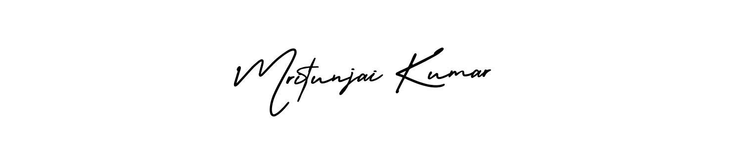You should practise on your own different ways (AmerikaSignatureDemo-Regular) to write your name (Mritunjai Kumar) in signature. don't let someone else do it for you. Mritunjai Kumar signature style 3 images and pictures png