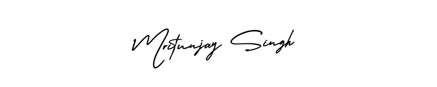 Mritunjay Singh stylish signature style. Best Handwritten Sign (AmerikaSignatureDemo-Regular) for my name. Handwritten Signature Collection Ideas for my name Mritunjay Singh. Mritunjay Singh signature style 3 images and pictures png
