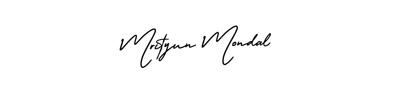 How to make Mrityun Mondal name signature. Use AmerikaSignatureDemo-Regular style for creating short signs online. This is the latest handwritten sign. Mrityun Mondal signature style 3 images and pictures png