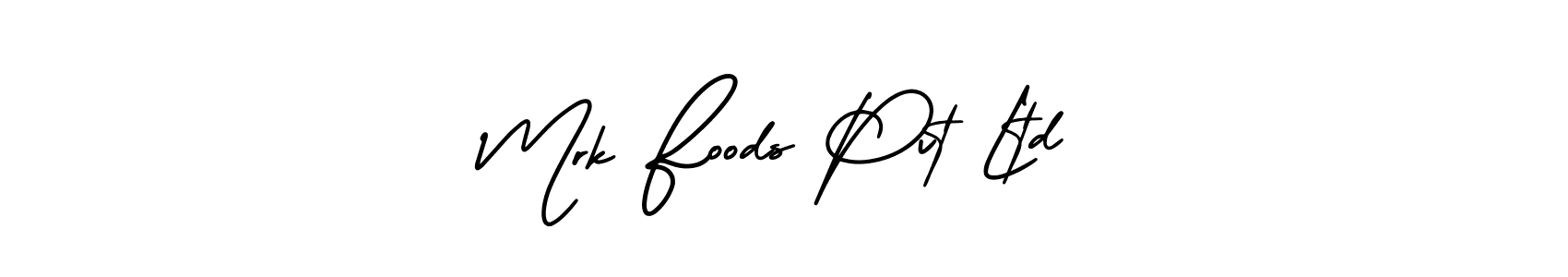 Use a signature maker to create a handwritten signature online. With this signature software, you can design (AmerikaSignatureDemo-Regular) your own signature for name Mrk Foods Pvt Ltd. Mrk Foods Pvt Ltd signature style 3 images and pictures png