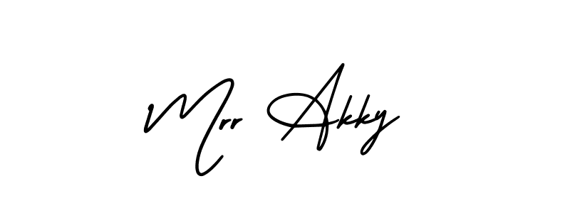 It looks lik you need a new signature style for name Mrr Akky. Design unique handwritten (AmerikaSignatureDemo-Regular) signature with our free signature maker in just a few clicks. Mrr Akky signature style 3 images and pictures png