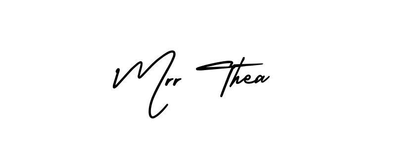 You should practise on your own different ways (AmerikaSignatureDemo-Regular) to write your name (Mrr Thea) in signature. don't let someone else do it for you. Mrr Thea signature style 3 images and pictures png
