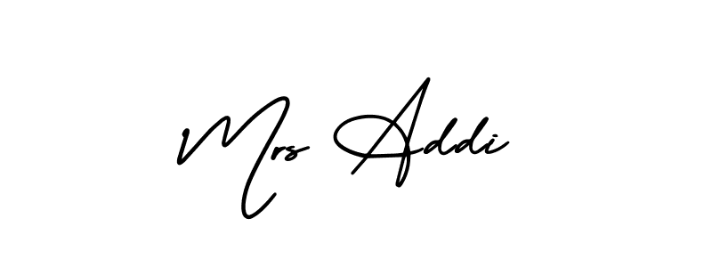 Create a beautiful signature design for name Mrs Addi. With this signature (AmerikaSignatureDemo-Regular) fonts, you can make a handwritten signature for free. Mrs Addi signature style 3 images and pictures png