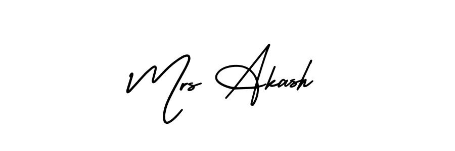 How to make Mrs Akash signature? AmerikaSignatureDemo-Regular is a professional autograph style. Create handwritten signature for Mrs Akash name. Mrs Akash signature style 3 images and pictures png