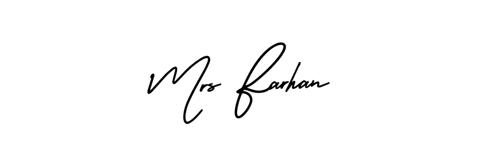 How to make Mrs Farhan signature? AmerikaSignatureDemo-Regular is a professional autograph style. Create handwritten signature for Mrs Farhan name. Mrs Farhan signature style 3 images and pictures png