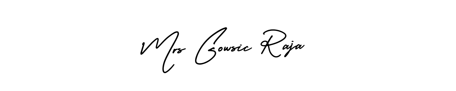 Check out images of Autograph of Mrs Gowsic Raja name. Actor Mrs Gowsic Raja Signature Style. AmerikaSignatureDemo-Regular is a professional sign style online. Mrs Gowsic Raja signature style 3 images and pictures png