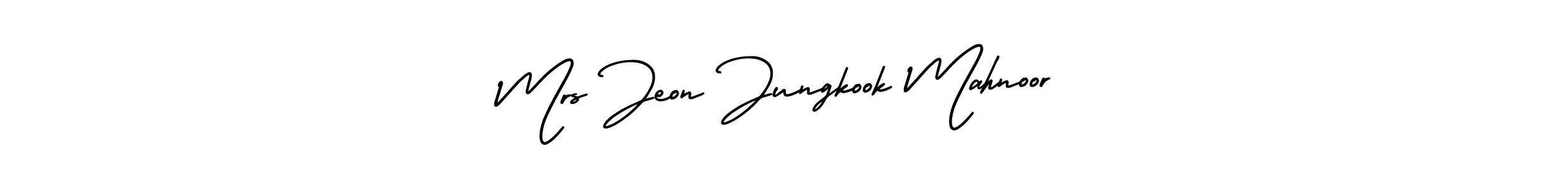 Also we have Mrs Jeon Jungkook Mahnoor name is the best signature style. Create professional handwritten signature collection using AmerikaSignatureDemo-Regular autograph style. Mrs Jeon Jungkook Mahnoor signature style 3 images and pictures png