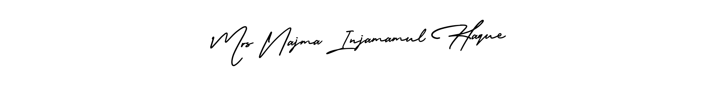 How to Draw Mrs Najma Injamamul Haque signature style? AmerikaSignatureDemo-Regular is a latest design signature styles for name Mrs Najma Injamamul Haque. Mrs Najma Injamamul Haque signature style 3 images and pictures png