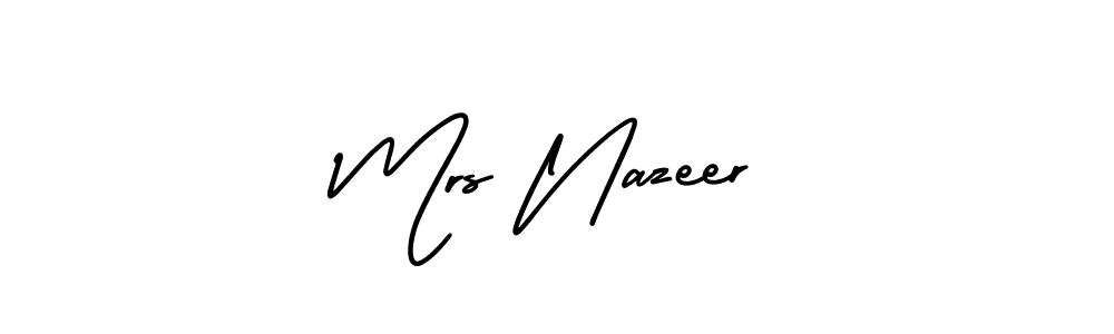 The best way (AmerikaSignatureDemo-Regular) to make a short signature is to pick only two or three words in your name. The name Mrs Nazeer include a total of six letters. For converting this name. Mrs Nazeer signature style 3 images and pictures png