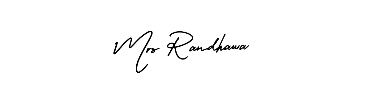 The best way (AmerikaSignatureDemo-Regular) to make a short signature is to pick only two or three words in your name. The name Mrs Randhawa include a total of six letters. For converting this name. Mrs Randhawa signature style 3 images and pictures png