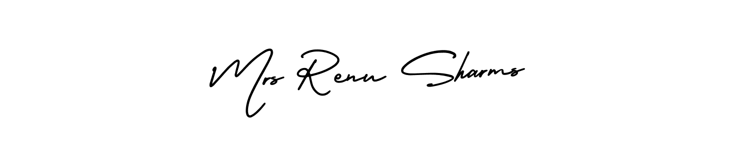 How to make Mrs Renu Sharms signature? AmerikaSignatureDemo-Regular is a professional autograph style. Create handwritten signature for Mrs Renu Sharms name. Mrs Renu Sharms signature style 3 images and pictures png