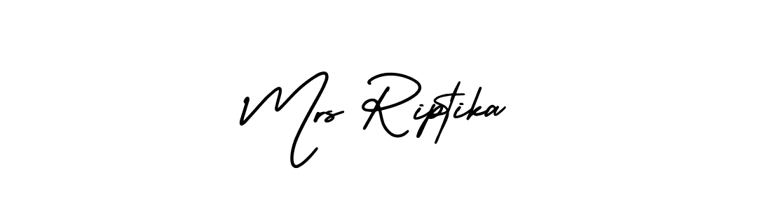 Make a short Mrs Riptika signature style. Manage your documents anywhere anytime using AmerikaSignatureDemo-Regular. Create and add eSignatures, submit forms, share and send files easily. Mrs Riptika signature style 3 images and pictures png