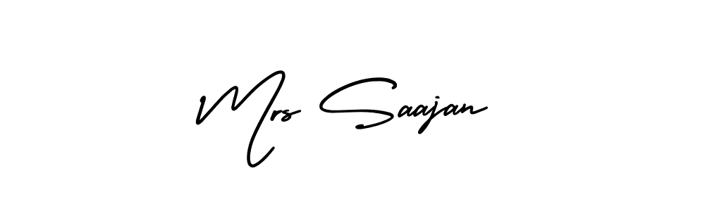 Use a signature maker to create a handwritten signature online. With this signature software, you can design (AmerikaSignatureDemo-Regular) your own signature for name Mrs Saajan. Mrs Saajan signature style 3 images and pictures png