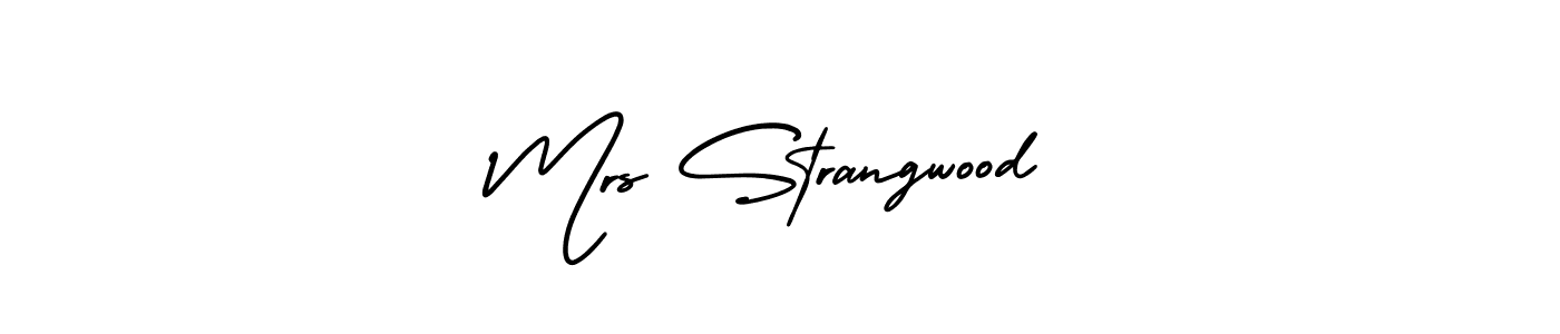 You should practise on your own different ways (AmerikaSignatureDemo-Regular) to write your name (Mrs Strangwood) in signature. don't let someone else do it for you. Mrs Strangwood signature style 3 images and pictures png