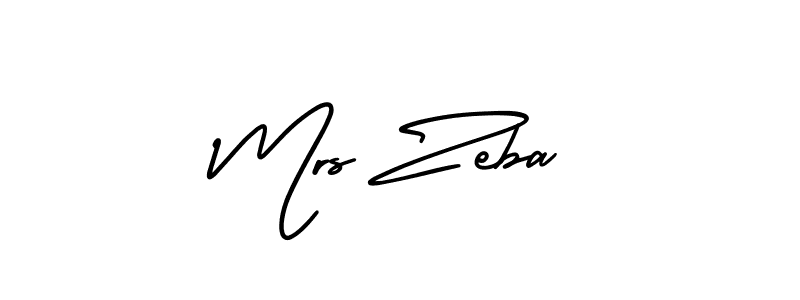 Best and Professional Signature Style for Mrs Zeba. AmerikaSignatureDemo-Regular Best Signature Style Collection. Mrs Zeba signature style 3 images and pictures png