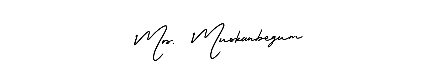 Also You can easily find your signature by using the search form. We will create Mrs.  Muskanbegum name handwritten signature images for you free of cost using AmerikaSignatureDemo-Regular sign style. Mrs.  Muskanbegum signature style 3 images and pictures png